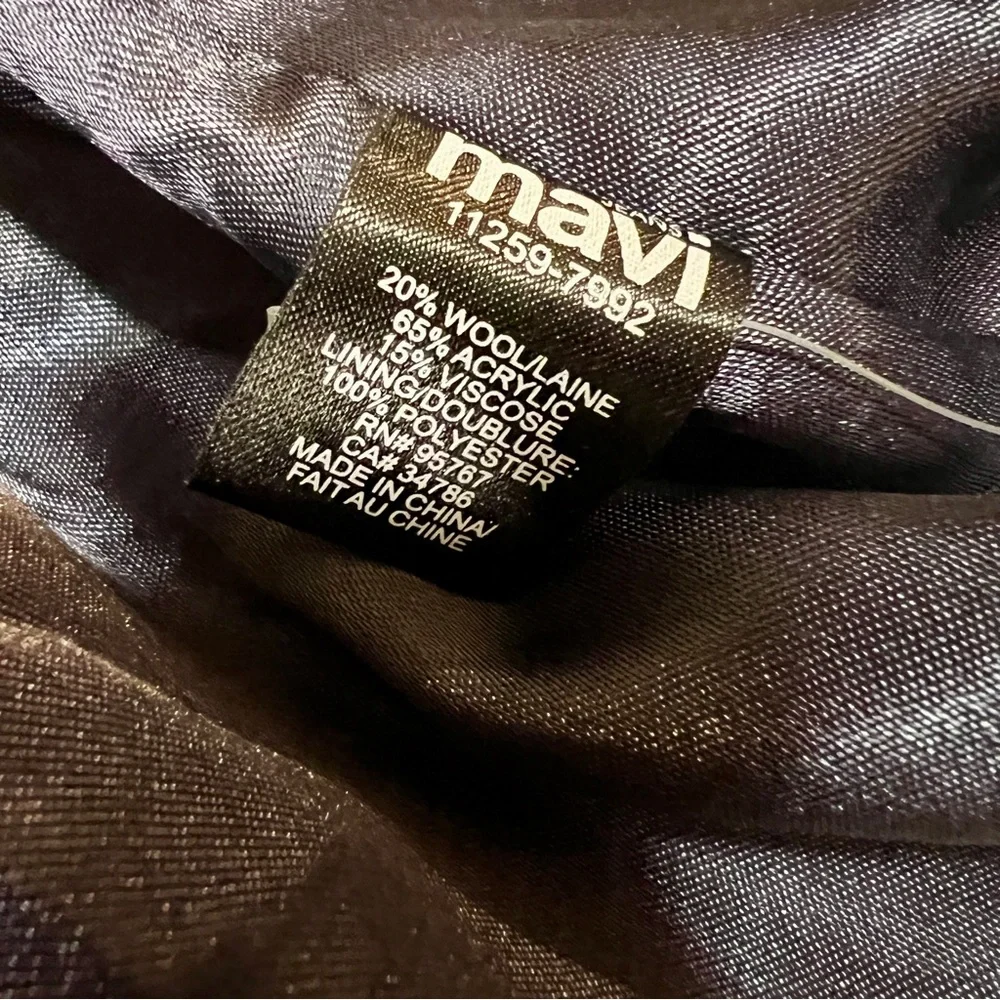 Mavi Wms Y2K Plaid Flannel Wool Blend Hooded Mock Neck‎ Preppy Casual Jacket S
